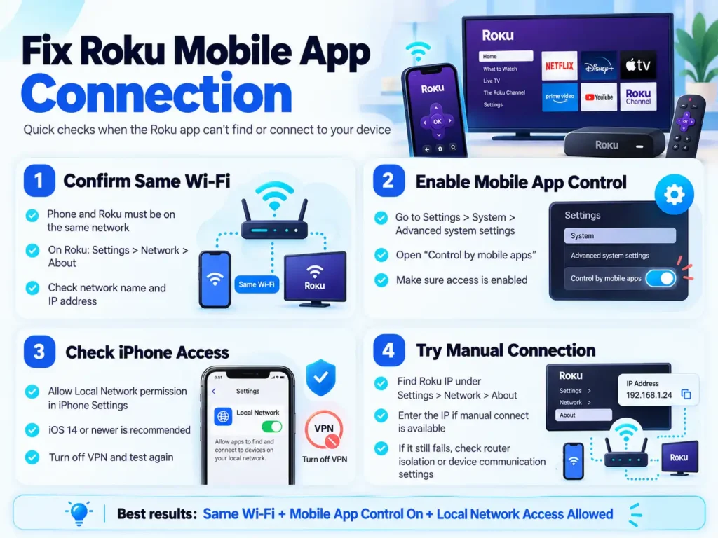 Fix the Roku Mobile App Connection