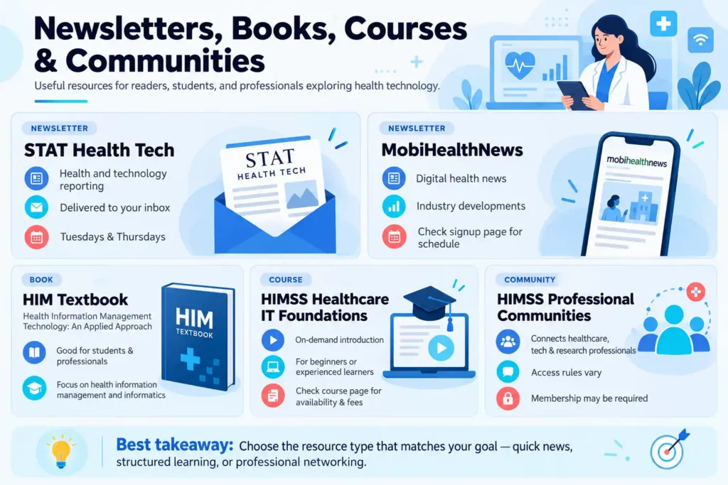 Newsletters, books, courses, and communities